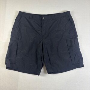 Columbia Mens Black Cargo Hiking Shorts Size 40 Lightweight Outdoor Utility 10in